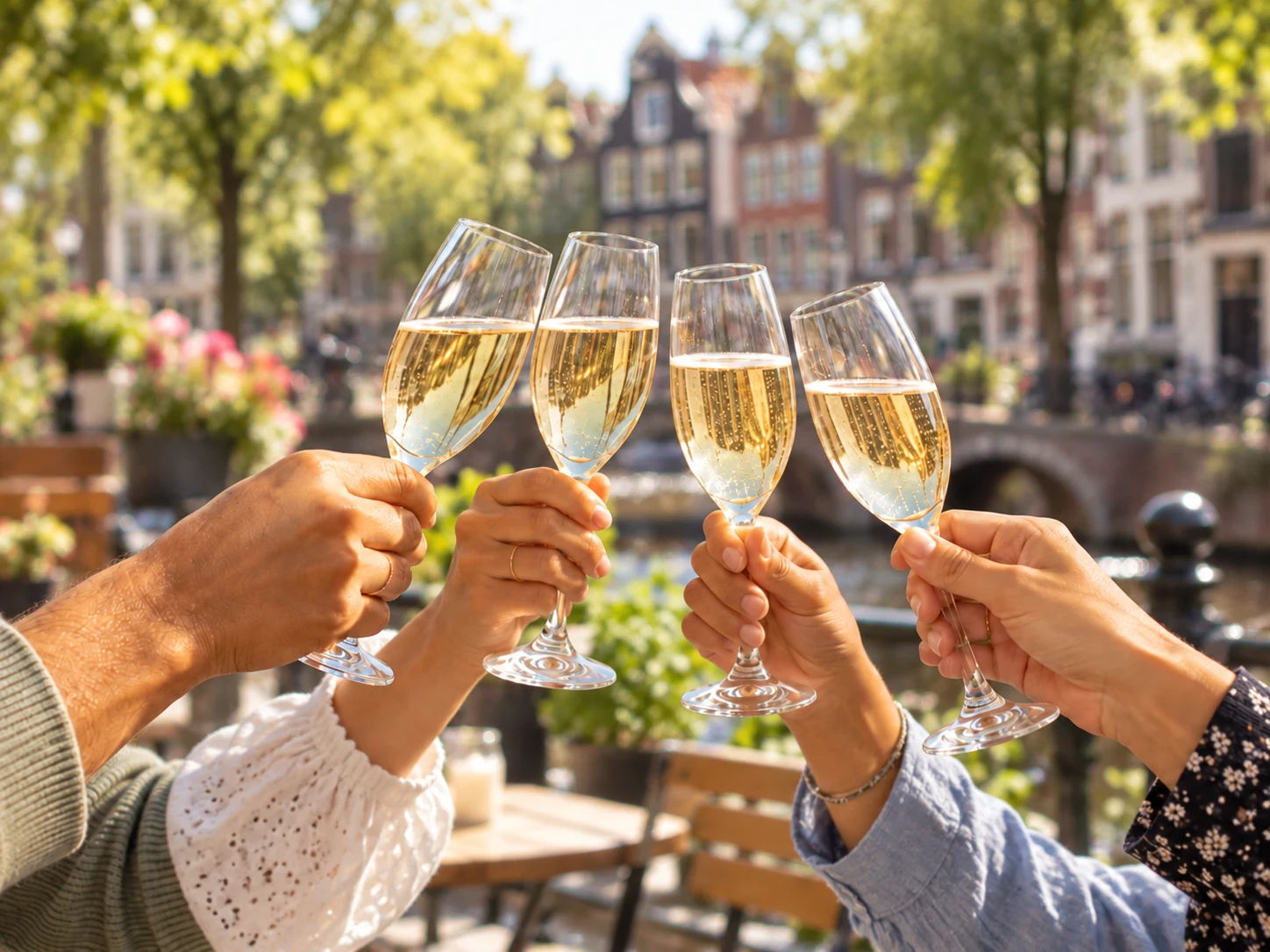 Zakelijk netwerkmoment met Champagne